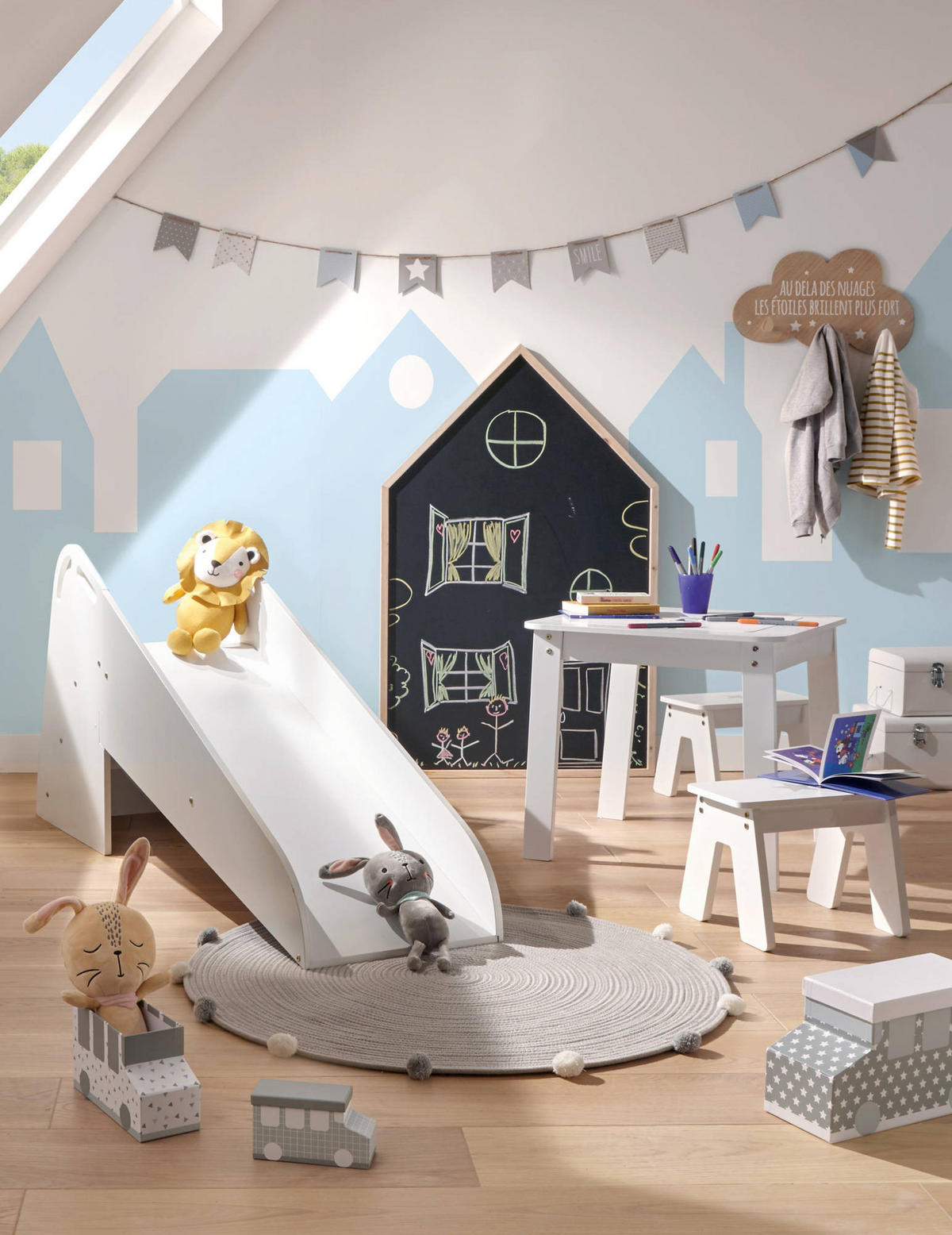 KINDERTEPPICH Ø 90 cm - Grau, Naturmaterialien (90/90cm) - Atmosphera Createur d´interieur