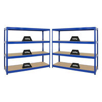 SCHWERLASTREGAL Dino 2er-Set mit 2x 180x200x60 cm Fachlast 600 kg Blau - Blau, Metall (400/180/60cm) - PROREGAL
