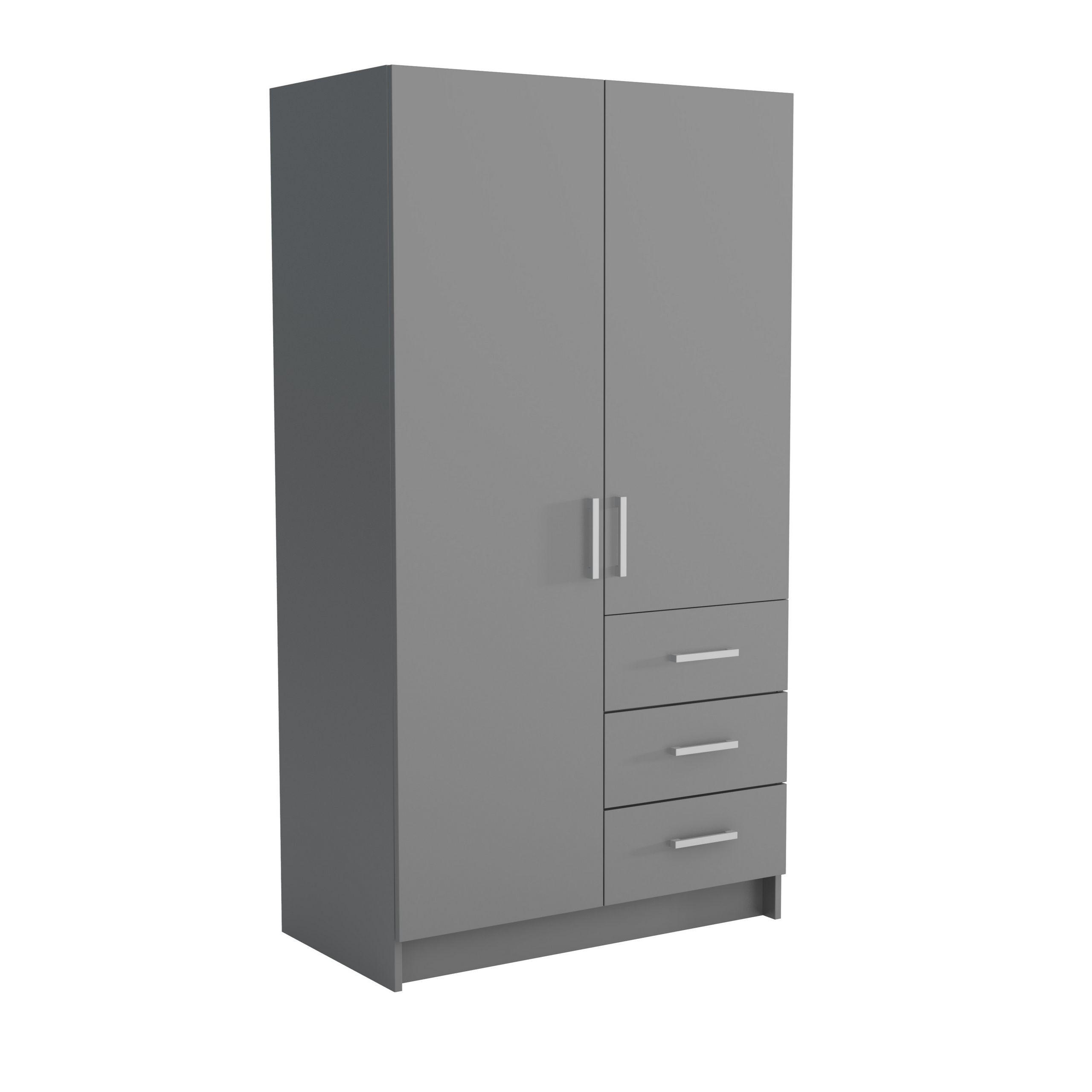 Masseno Drehtürenschrank Graphit 96x177x50 cm