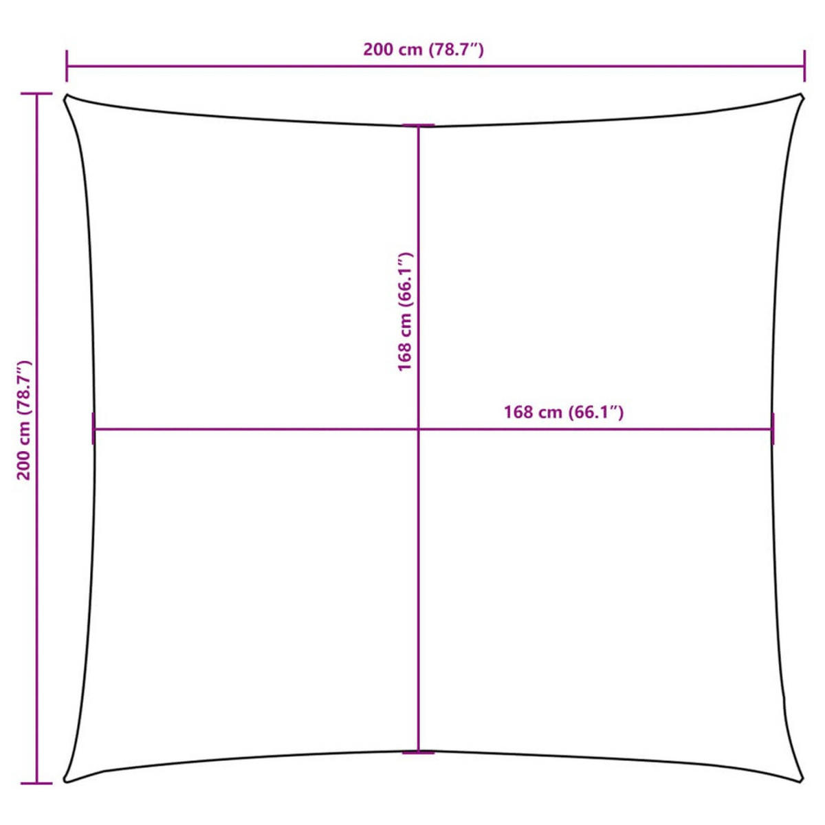 SONNENSEGEL OXFORD-GEWEBE QUADRATISCH 2X2 M CREME - Creme, Textil (200/200cm) - vidaXL