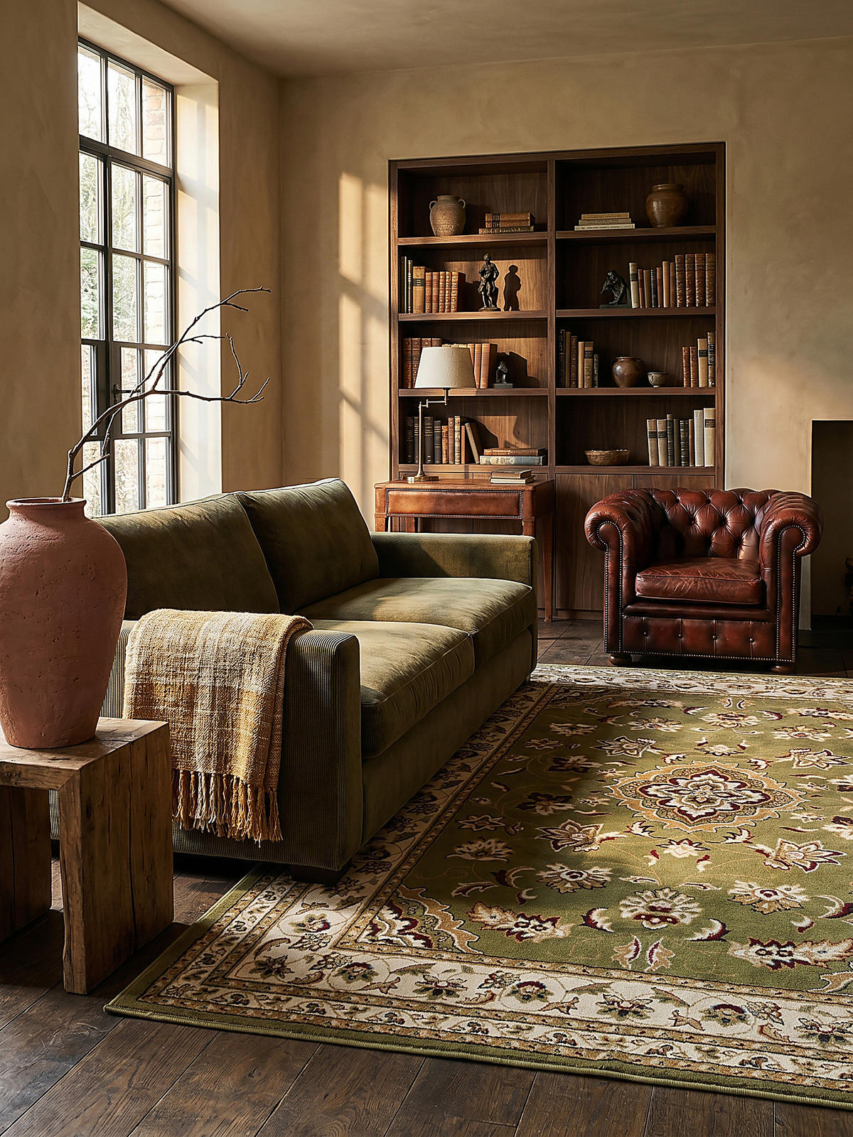 TEPPICH GLAZERT, klassisch-floral, Grün, 200 x 290 cm - Grün, Textil (200/290cm) - KADIMA DESIGN