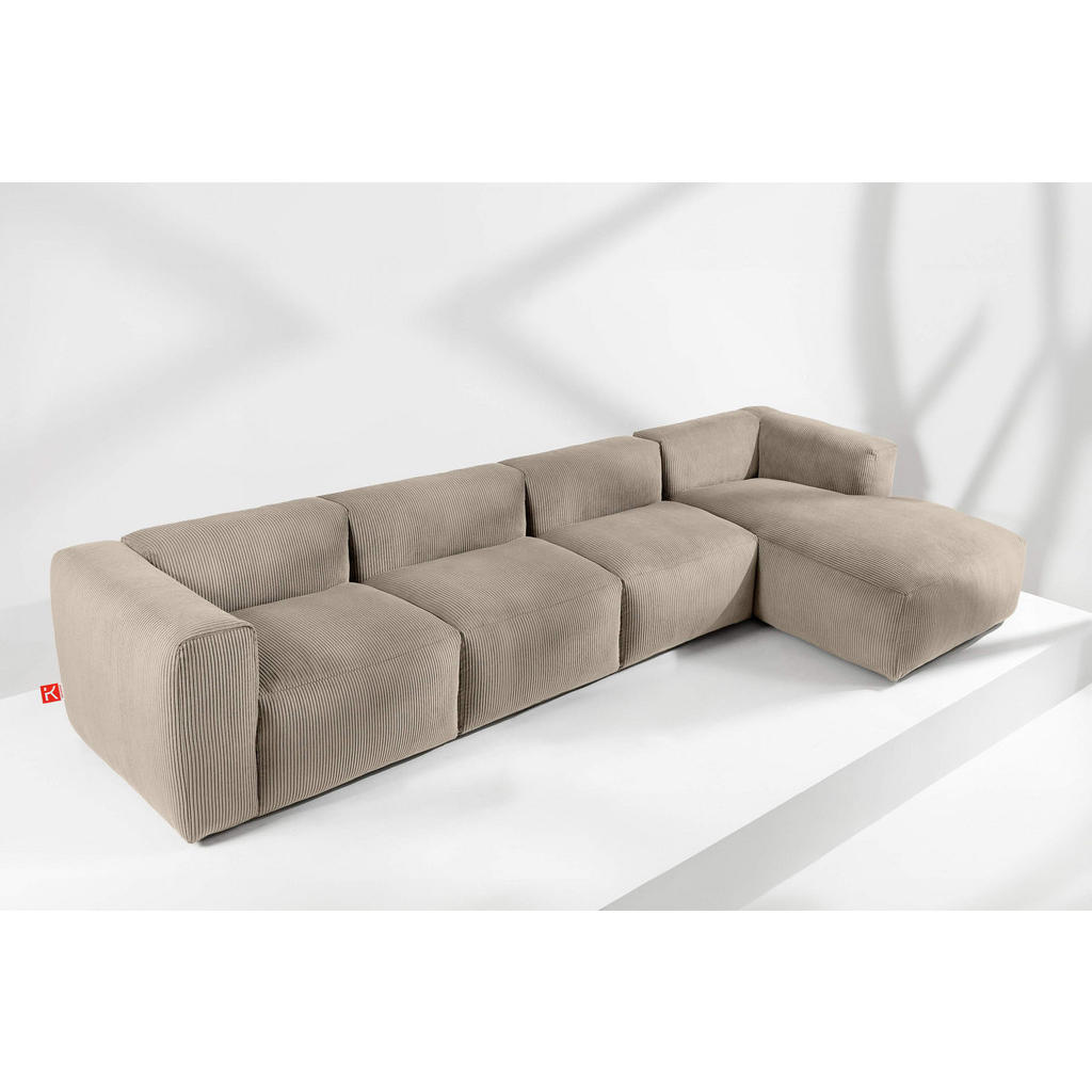 Thumbnail - Konsimo® Eckmodulsofa-Rechts, Beige, Textil, Eckteil,Freiform, 377x180 cm, Wohnzimmer, Sofas & Couches, Wohnlandschaften...