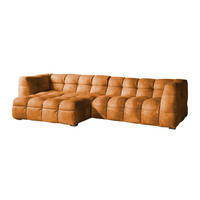 ECKSOFA RIO Gold Velvet - Goldfarben/Schwarz, Textil (319/170cm) - KAWOLA