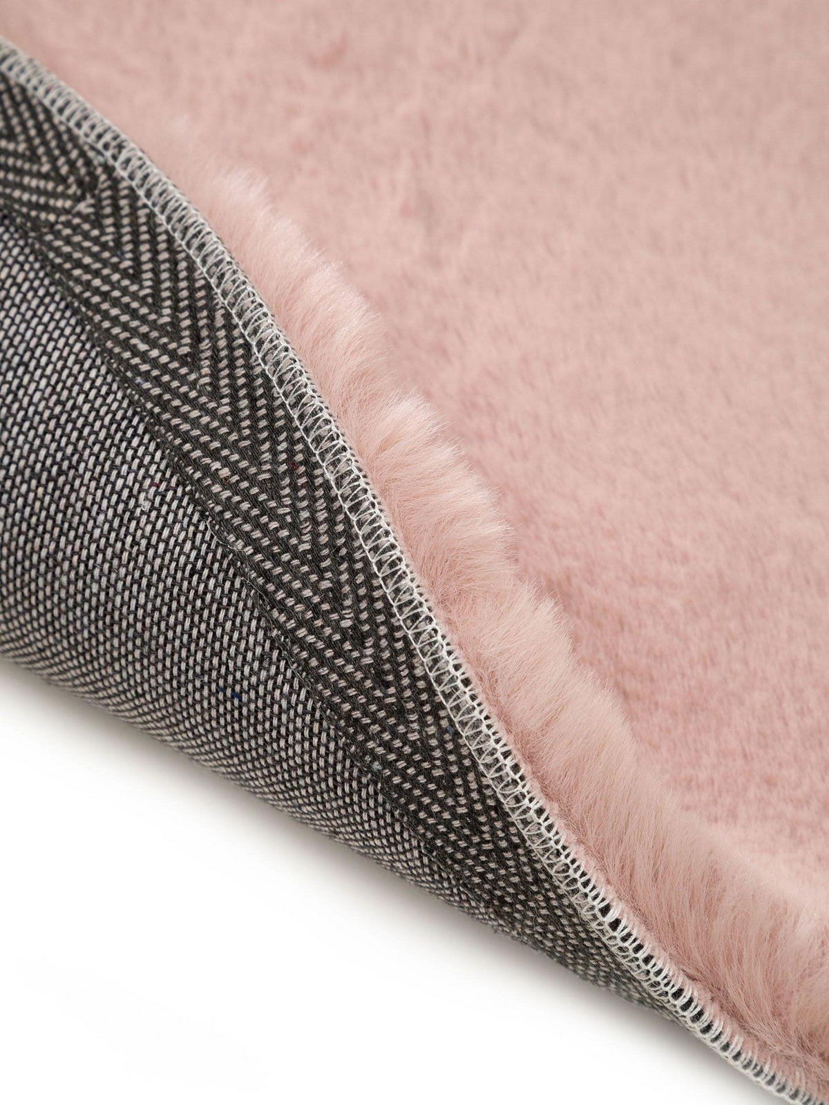 KUNSTFELL-TEPPICH Dave Rosa ø 180 cm rund - Rosa, Kunststoff/Textil (180/1cm) - KUNSTLOFT