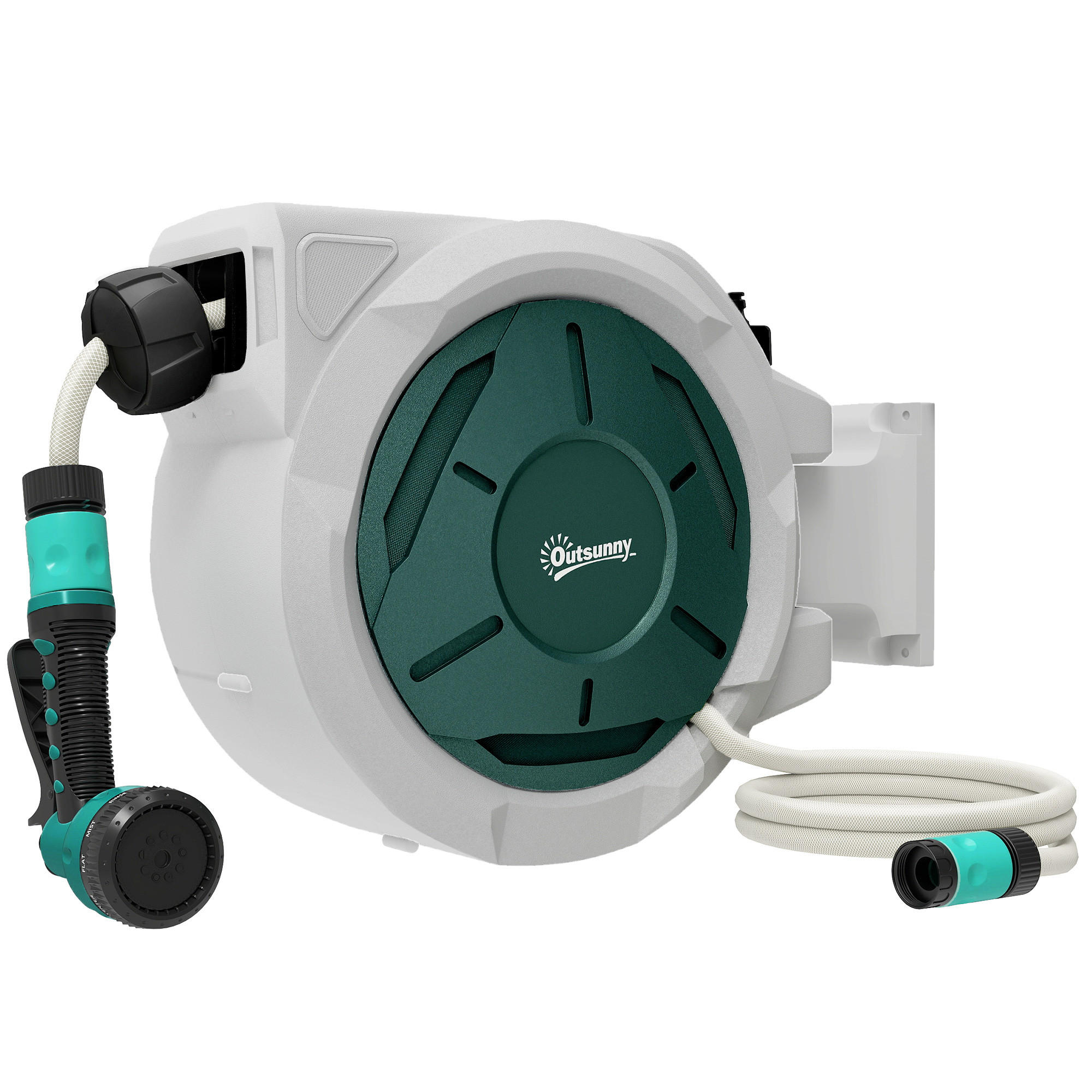 SCHLAUCHAUFROLLER DE-13837 30 m automatisch 180° schwenkbar Grau - Grau, Kunststoff (23/42/59cm) - ComfortXL