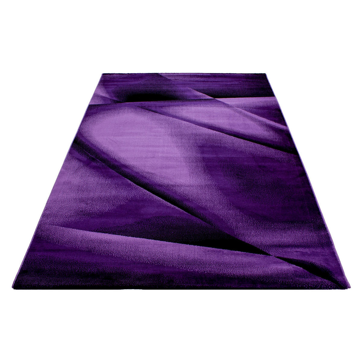 TEPPICH Kurzflor Abstrakt Polypropylen saugroboter Wohnzimmer Violett Rechteckig 140x200 - Lila, Textil (140/200cm) - KADIMA DESIGN