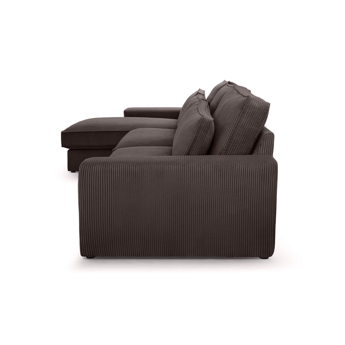 ECKSOFA 4 Sitzer Medan Mini, Dunkelbraun - Dunkelbraun, Textil (276/176cm) - Fedve