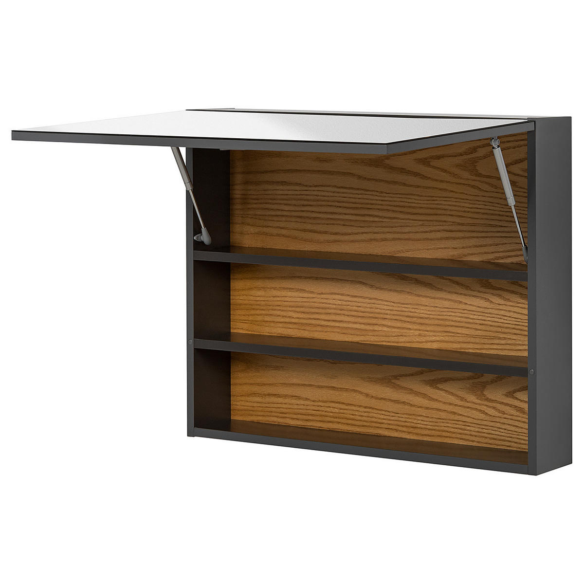 SPIEGELSCHRANK - Grau, Holzwerkstoff (80/65/15cm) - home24