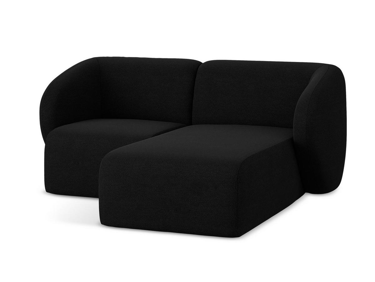 ECKSOFA Rechts Bouclé Stoff Schwarz - Schwarz, Holzwerkstoff/Kunststoff (178/166cm) - Makamii