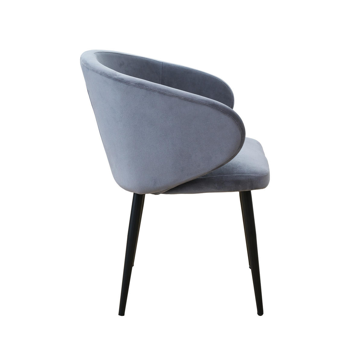 ESSZIMMERSTÜHLE AUDREY (2er Set) - Dunkelgrau/Schwarz, Textil/Metall (57/77/56cm) - SVITA