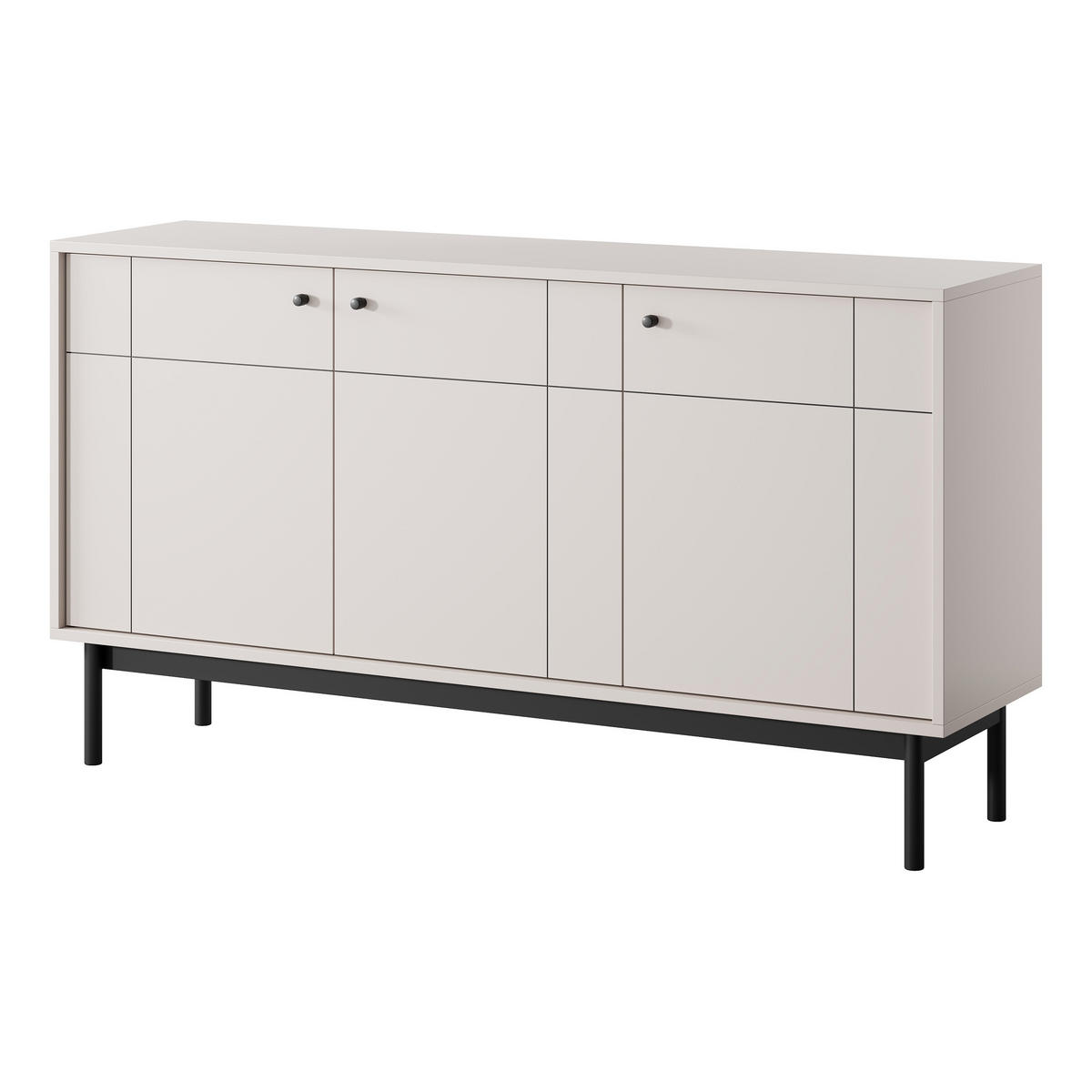 SIDEBOARD GIAPPONESE 154/84/39 cm mit 3 Türen Kaschmir - Kaschmir, Holzwerkstoff (154/84/39cm) - MASSENO