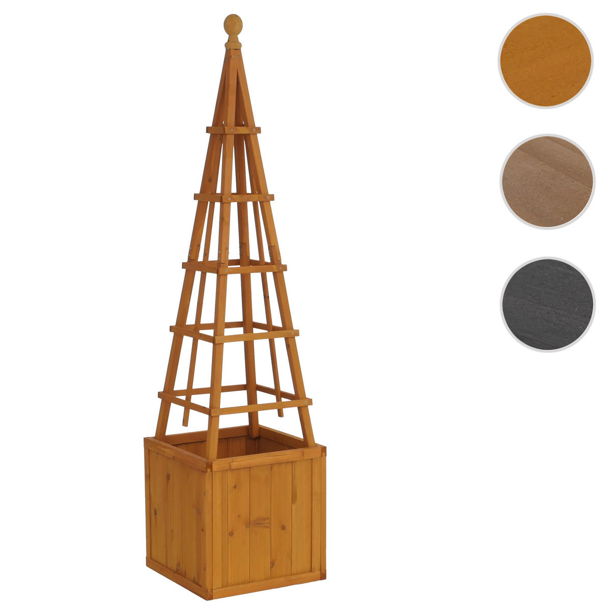 RANKGITTER MIT PFLANZKASTEN Braun - Braun, Holz (168cm) - MCW