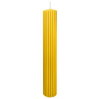 RILLEN KERZEN Dotter Gelb 300 x Ø 45 mm, 4 Stück - Gelb, Paraffin (8/15/15cm) - Wiedemann Kerzen