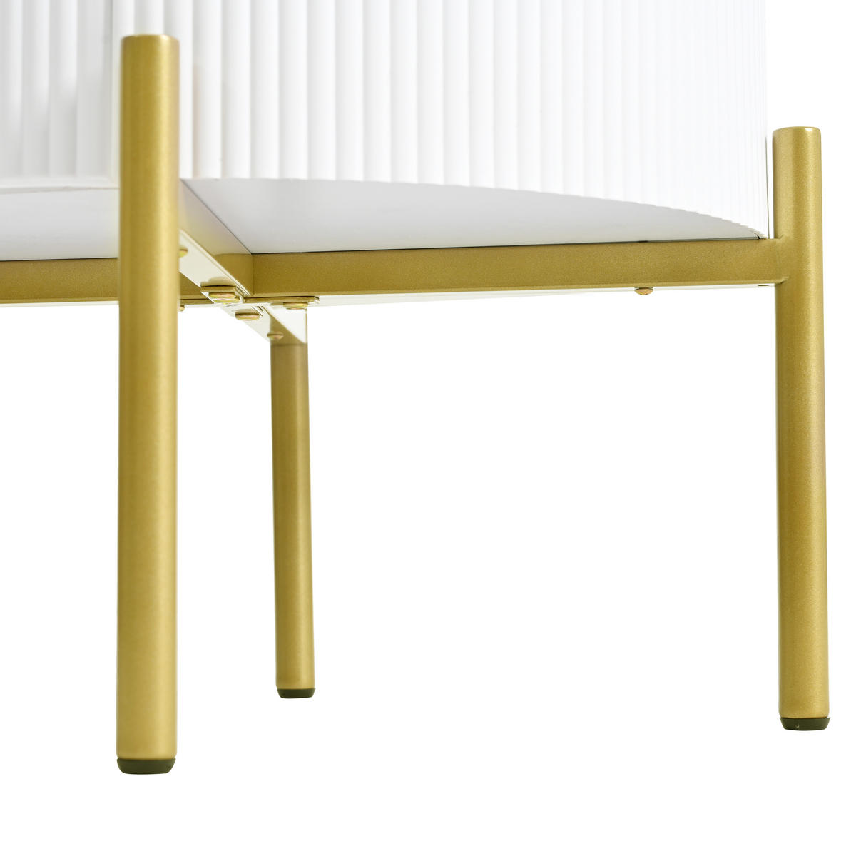 COUCHTISCH DE-019 Marmoroptik Weiß/Gold - Weiß, Holzwerkstoff (50/50/51cm) - ComfortXL