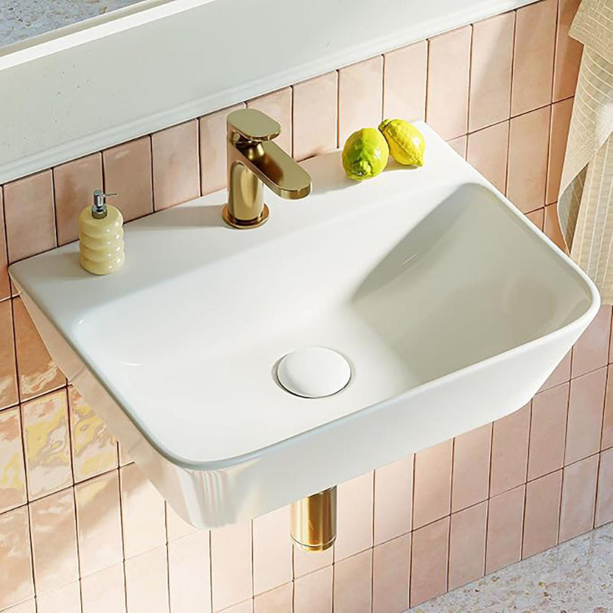 WASCHBECKEN Quadratisches mit Hahnloch 40 cm - Weiß, Keramik (31/12/41cm) - HOROW