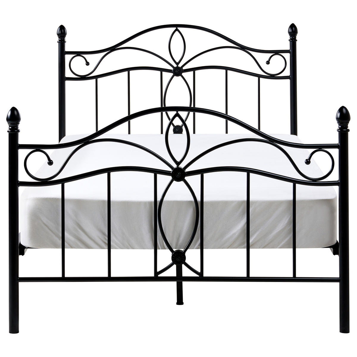 BETT mit Lattenrost 120/200 cm Schwarz Antlia - Schwarz, Metall (120/200cm) - Beliani