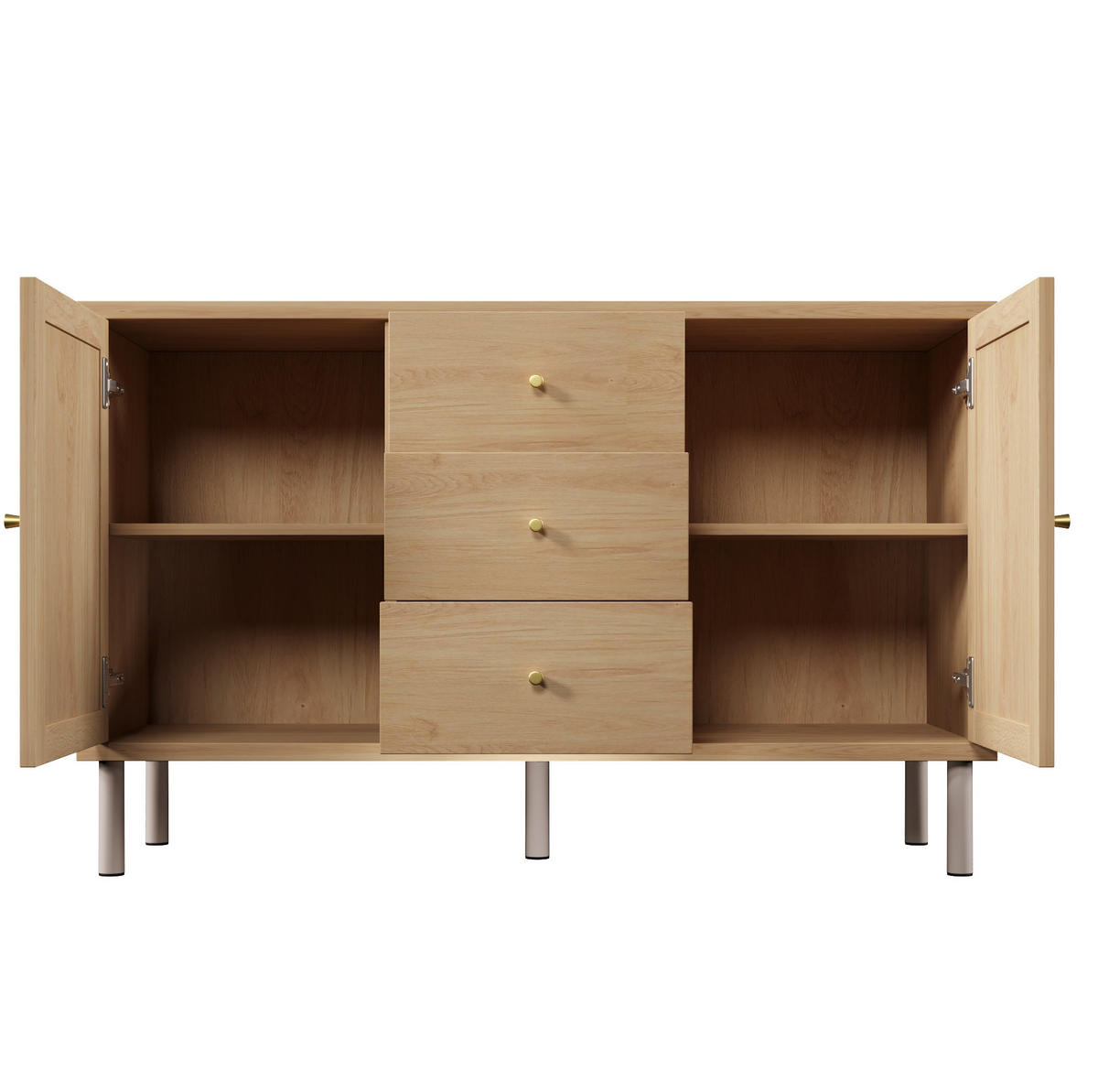 KOMMODE 120/40/75 cm aus Holz mit höhenverstellbaren Einlegeböden Eichefarben - Nussbaumfarben, Holzwerkstoff (120/70/40cm) - Modenvie