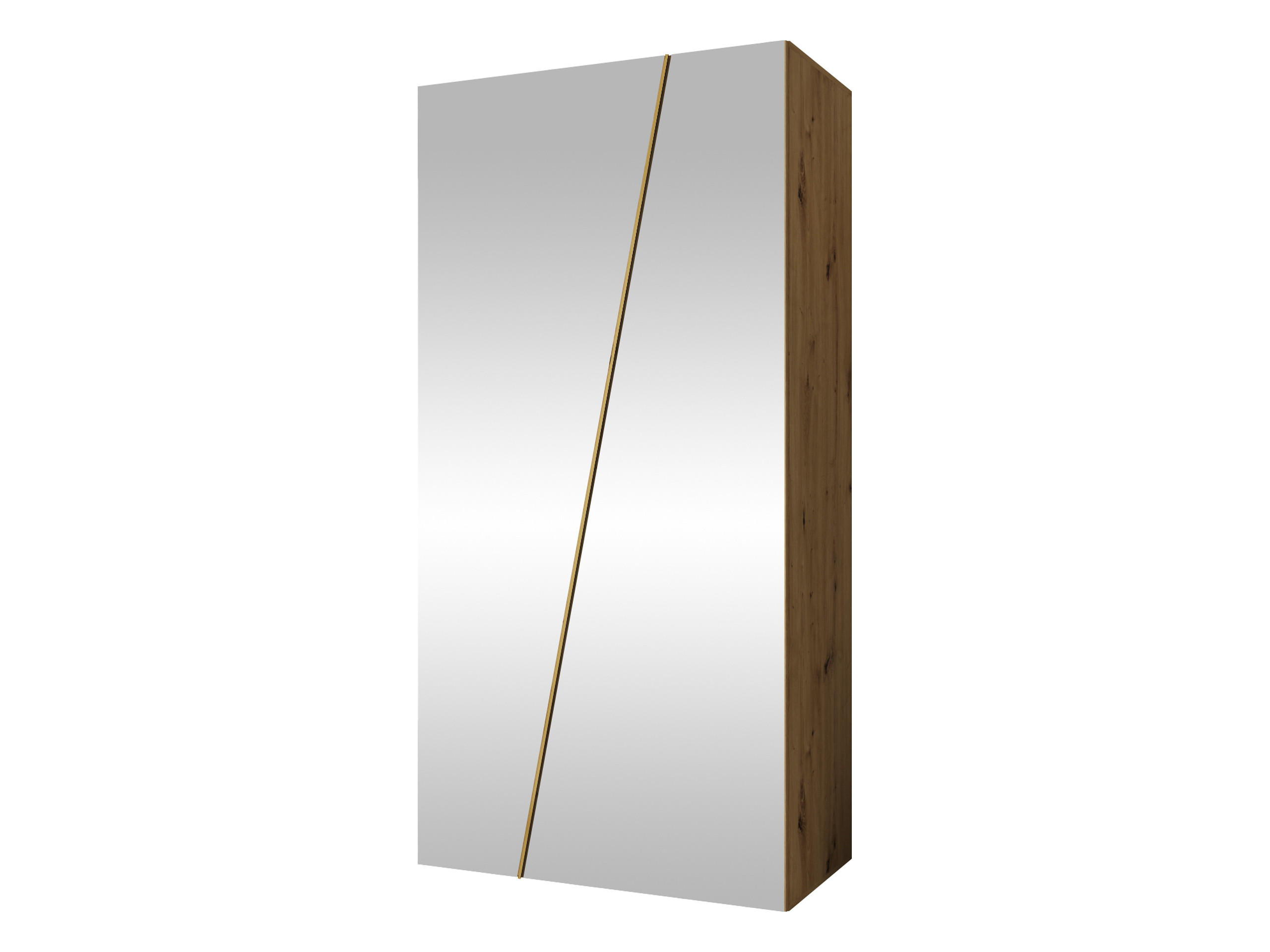 DREHTÜRENSCHRANK Zen 2L 100 cm - Goldfarben/Schwarz, Holzwerkstoff/Kunststoff (100/202/50cm) - MIRJAN24