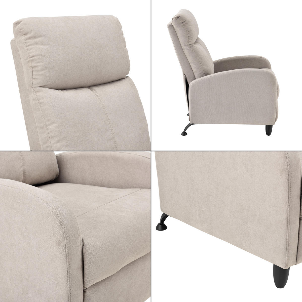 POLSTERSESSEL Bregenz Textil Braun - Braun, Textil (60/102/92cm) - [en.casa]