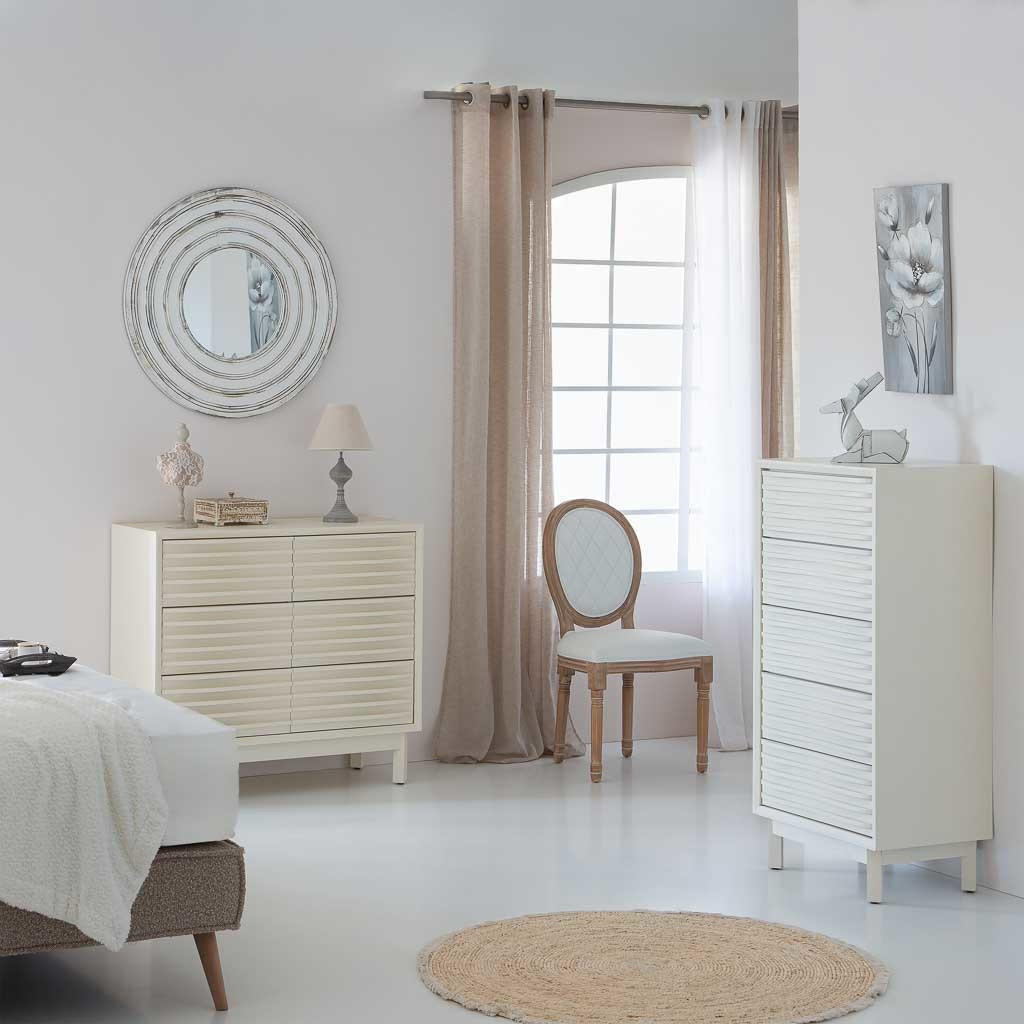 KOMMODE mit 6 Schubladen 90x40x92 cm - Weiß, Holz (100/92/40cm) - Wanderlust