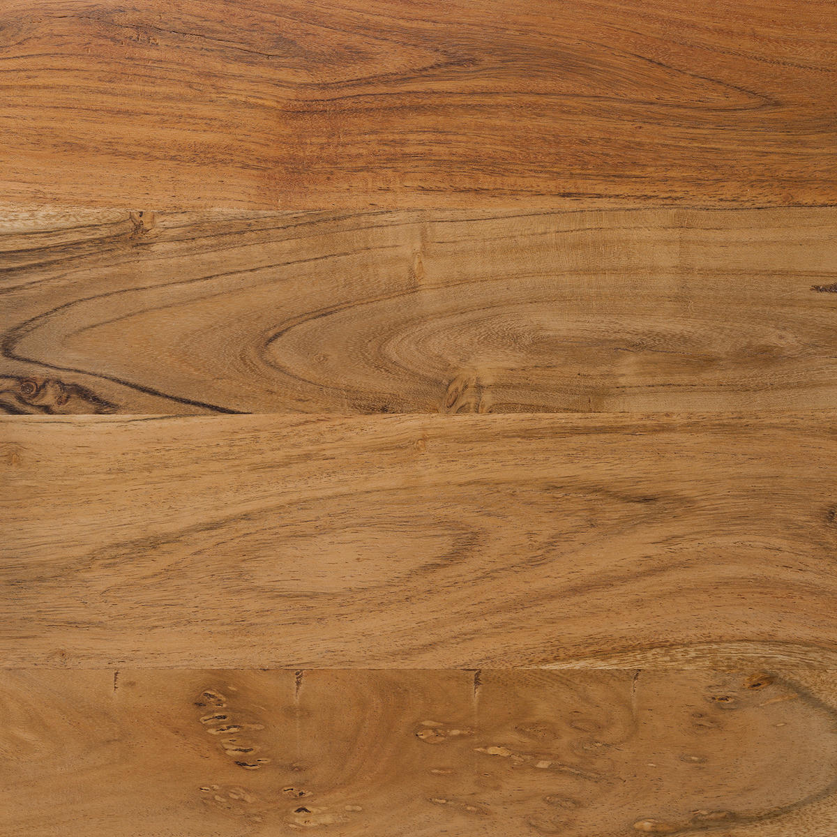 BEISTELLTISCH - Akazie massiv / Eisen - Akaziefarben, Holz (35/35/35cm) - home24