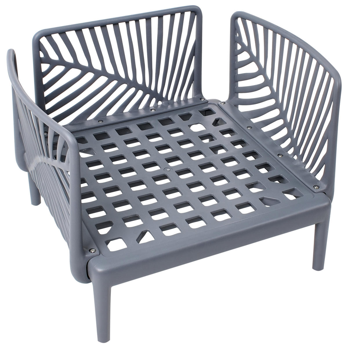 SESSEL Hellgrau Saturnia - Hellgrau, Kunststoff (68/78/68cm) - Beliani