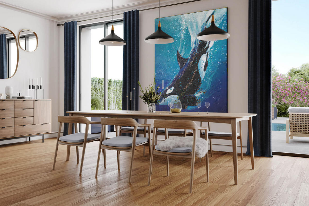 ÖLGEMÄLDE XXL Blau 150/200 cm - Blau, Holz/Textil (7.88/200cm) - KUNSTLOFT