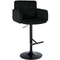 BARHOCKER Samt Schwarz - Schwarz, Textil/Metall (60/93/56cm) - CLP