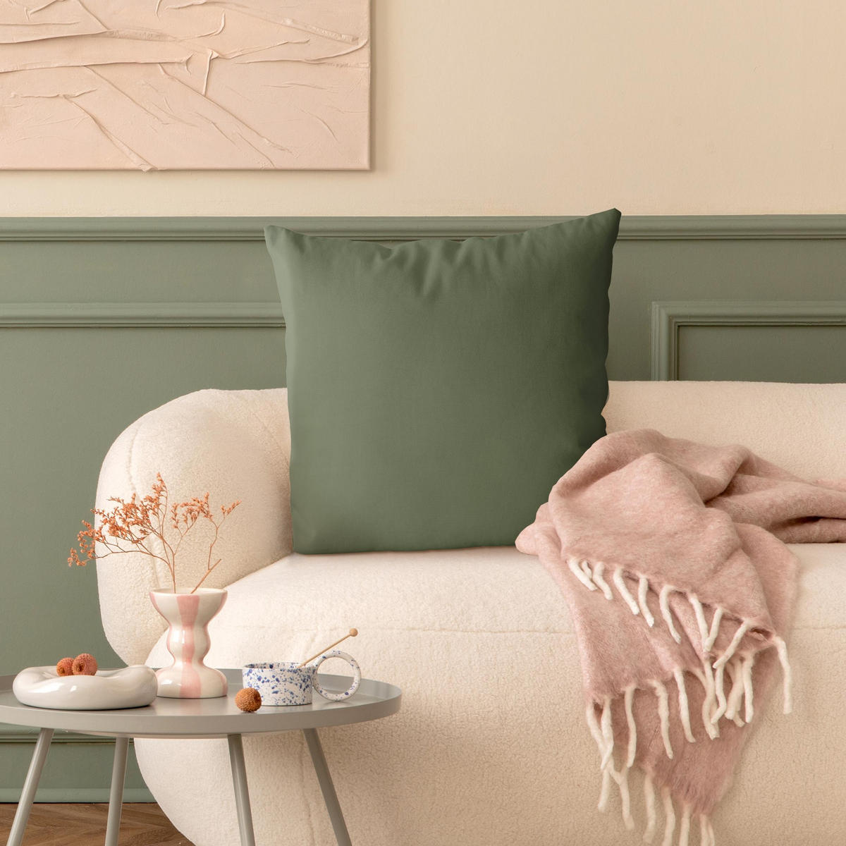 DEKOKISSEN Balmy Basil 50/50 cm - Grün, Textil (50/50/10cm) - Bilderwelten