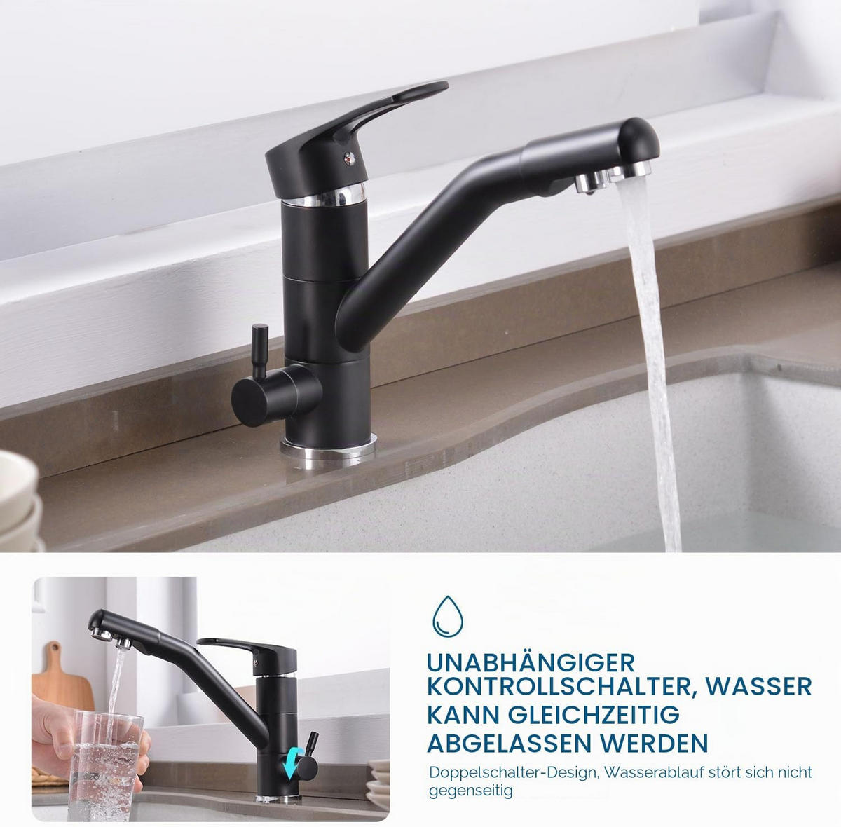 BADEZIMMERARMATUR, 25,5 x 20 cm, schwarz - Schwarz, Metall (37/9/27.1cm) - Vallsero