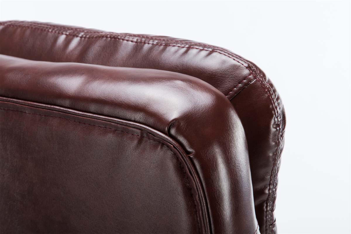 BÜROSTUHL SOUK - 116x68x77, Bordeauxrot | Kunstleder - Bordeaux, Leder/Metall (68/116/77cm) - DELUKE