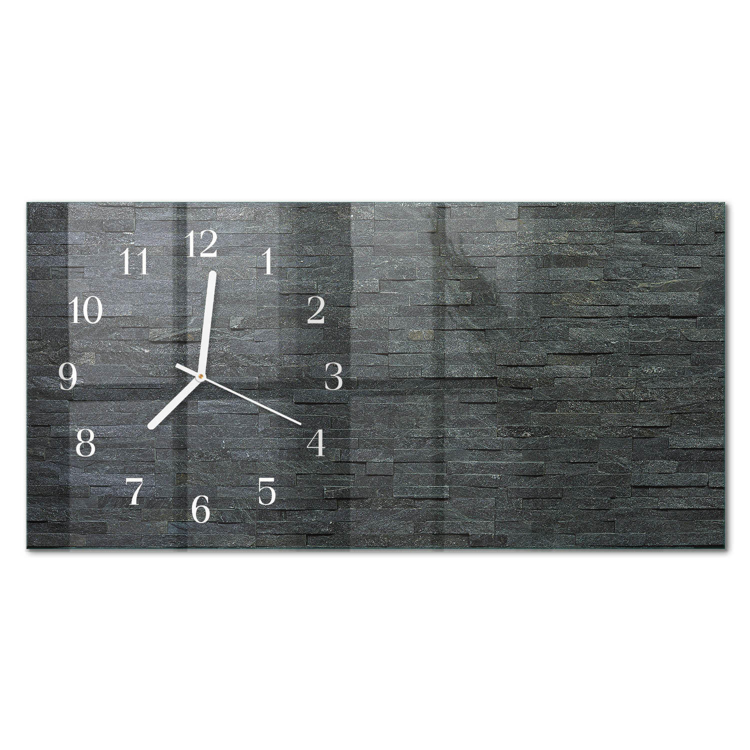 WANDUHR 60x30 cm - Löwenzahn - Schwarz, Glas (60/30/0.4cm) - TULUP