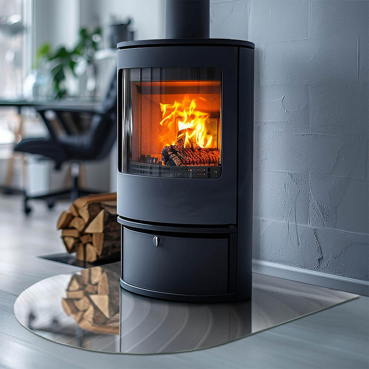 GLASPLATTE für Kamin 80x70 cm - Weiß, Glas (80/70/0.4cm) - TULUP