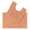 BADGARNITUR 2-teilig, Badematte & WC-Vorleger, wendbar - Orange, Textil (50/80cm) - Homescapes