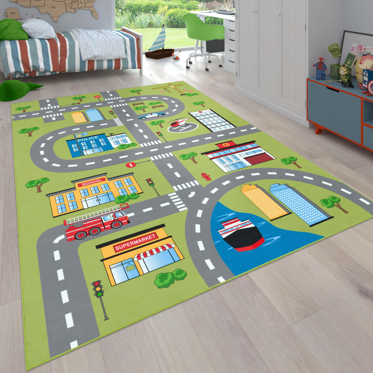 KINDERTEPPICH 200/200 cm Bino 570 - Grün, Textil (200/200cm) - Paco Home