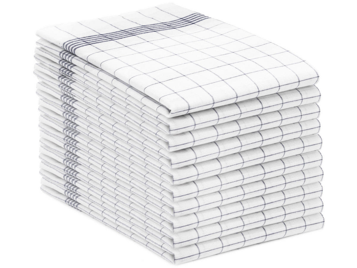 GESCHIRRTÜCHER, 10er-Set, 50x70 cm, 100% Baumwolle, Grau - Anthrazit, Textil (50/70cm) - Zollner