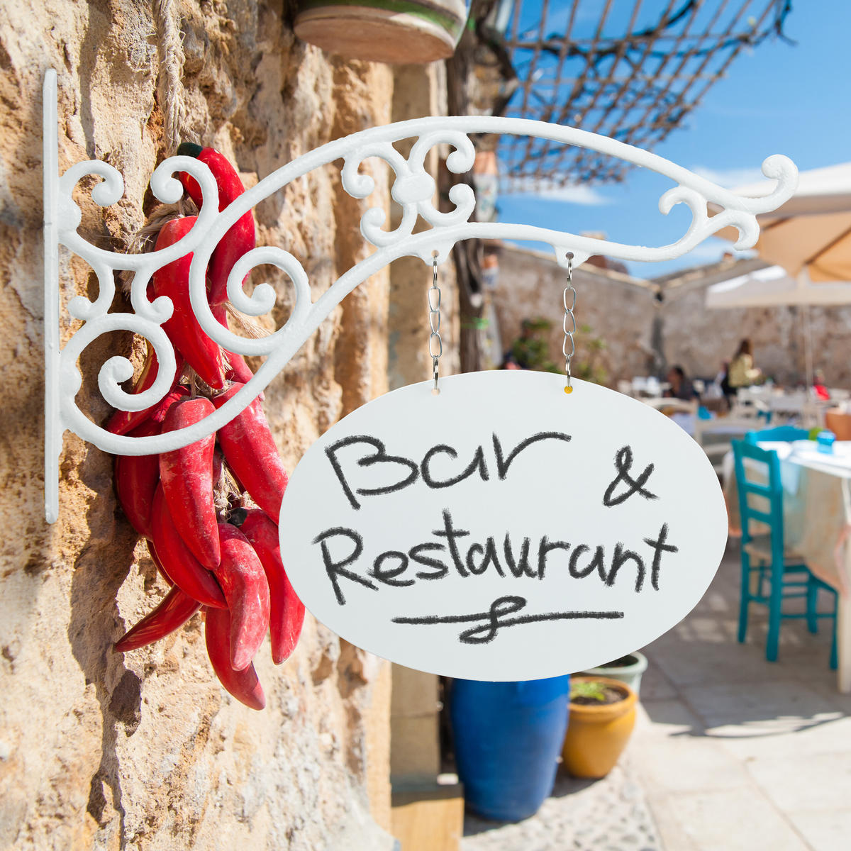 WANDSCHILD - Weiß, Metall (43/36/3cm) - Relaxdays