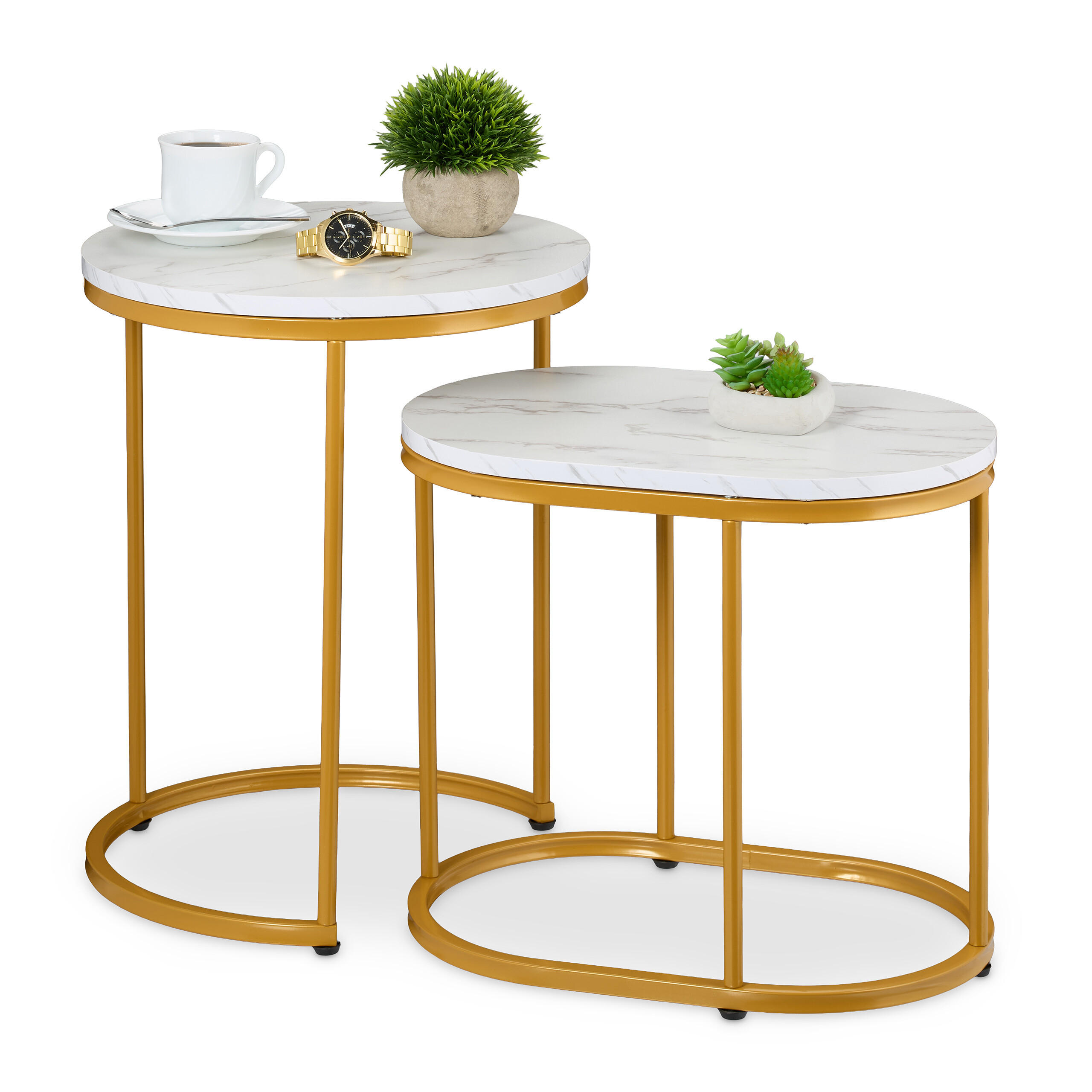 SATZTISCH-SET 2-tlg. - Multicolor, Holzwerkstoff/Kunststoff (40/40/51cm) - Relaxdays