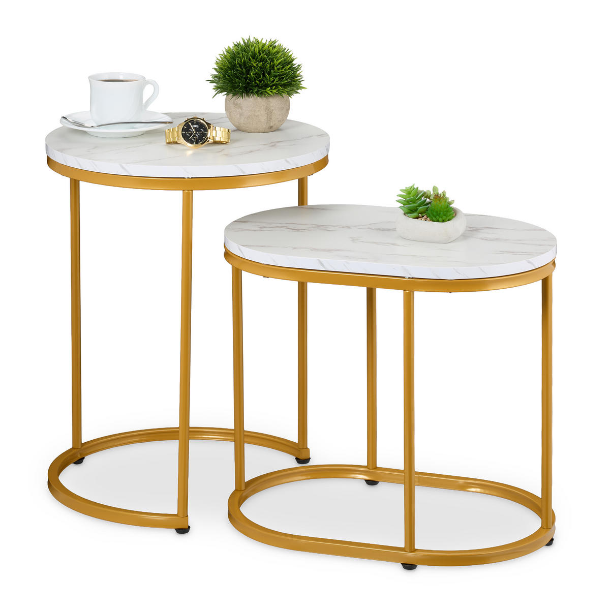 SATZTISCH-SET 2-tlg. - Multicolor, Holzwerkstoff/Kunststoff (40/40/51cm) - Relaxdays
