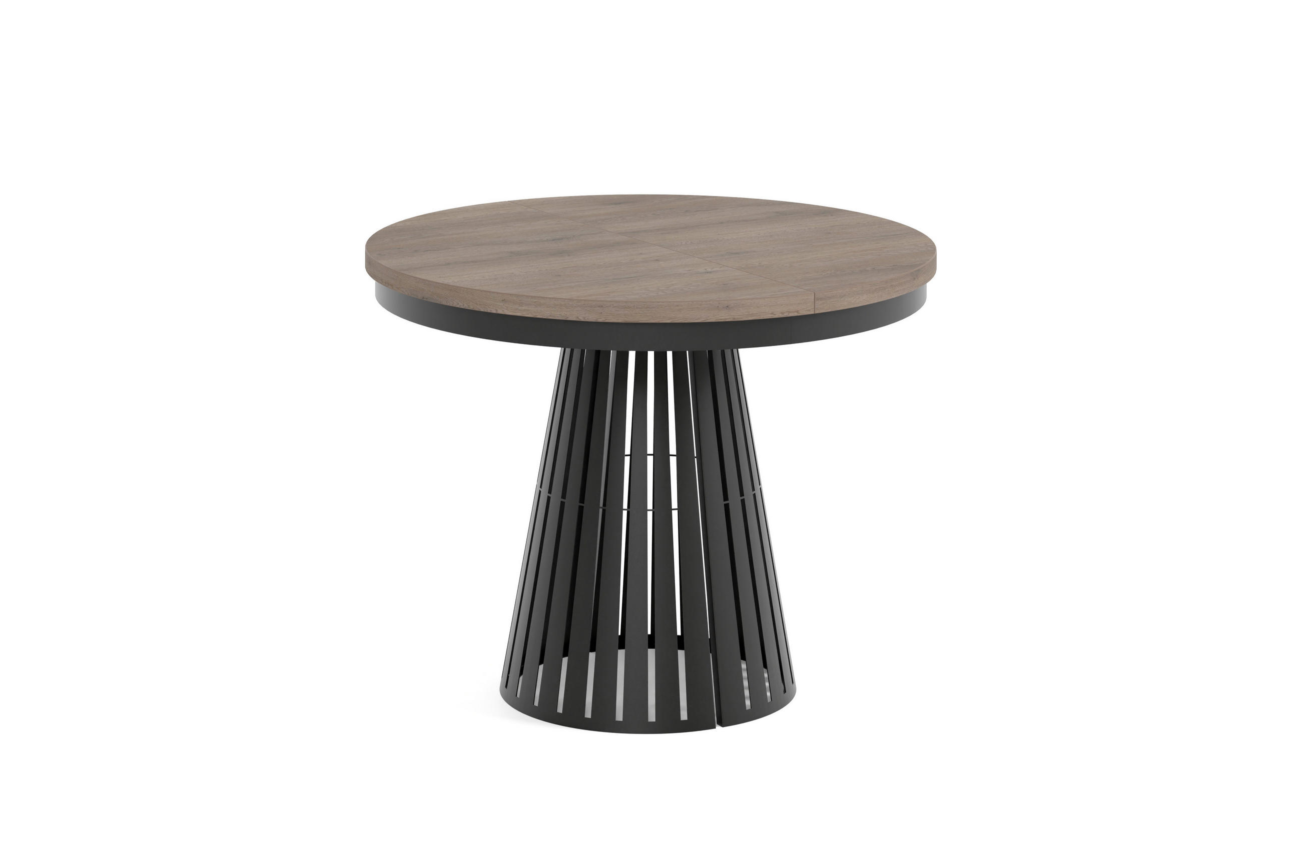 ESSTISCH Cone Bis - Sandfarben/Schwarz, Holzwerkstoff/Metall (100/100/76cm) - Meblini