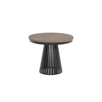 ESSTISCH Cone Bis - Sandfarben/Schwarz, Holzwerkstoff/Metall (100/100/76cm) - Meblini