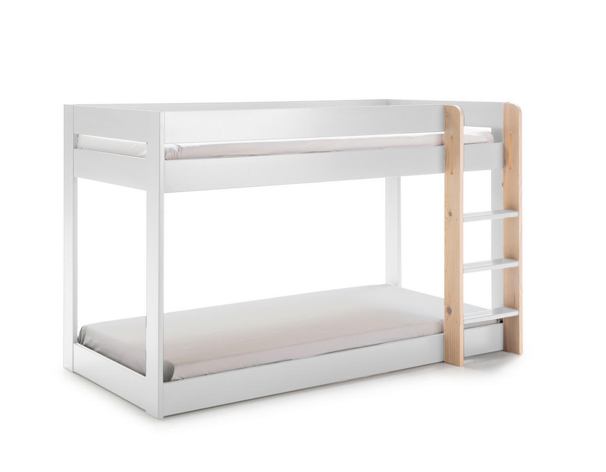 ETAGENBETT Angel Weiß 197/107/131 cm - Weiß, Holz - Calicosy