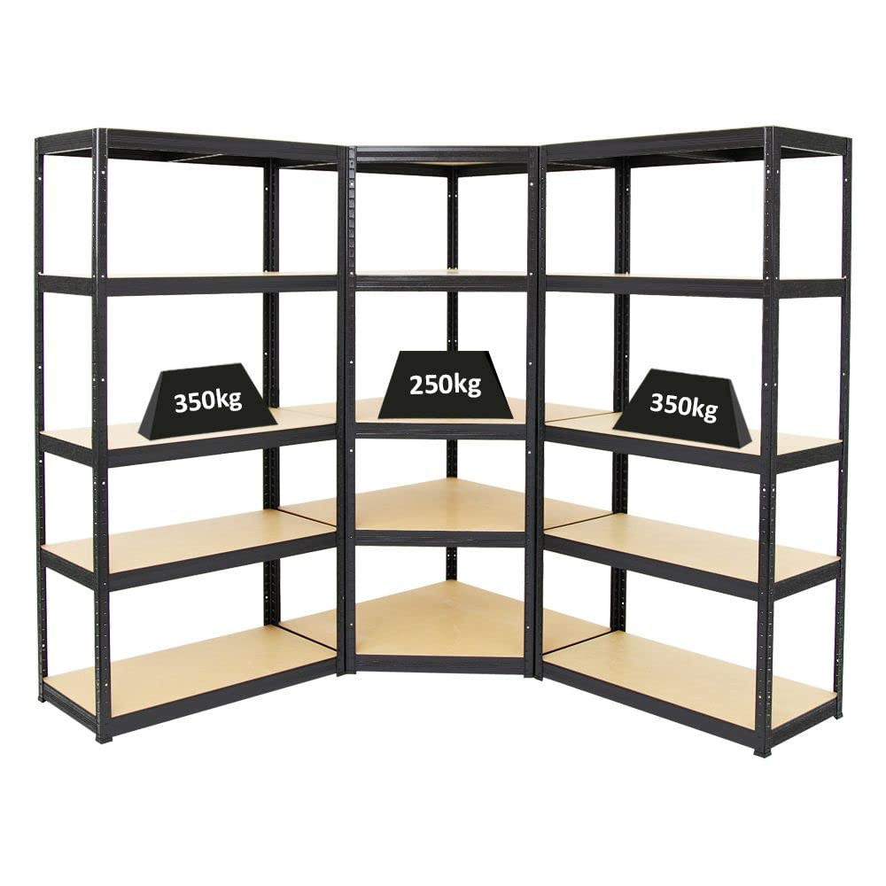 Proregal Eckregal Schwarz 90x180x45 cm
