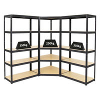 ECKREGAL Elephant 2er-Set mit Schwerlastregal Slim Elephant Fachlast 250 kg Schwarz - Schwarz, Metall (90/180/45cm) - PROREGAL