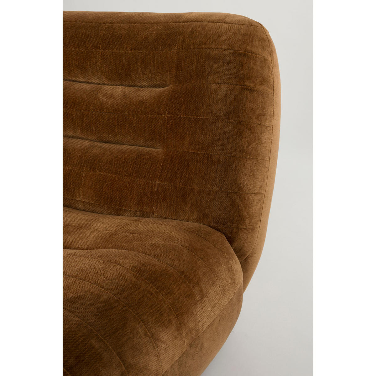 SESSEL Wyatt Samt Cognac Braun - Braun, Kunststoff (87/70.5/101cm) - Dutchbone