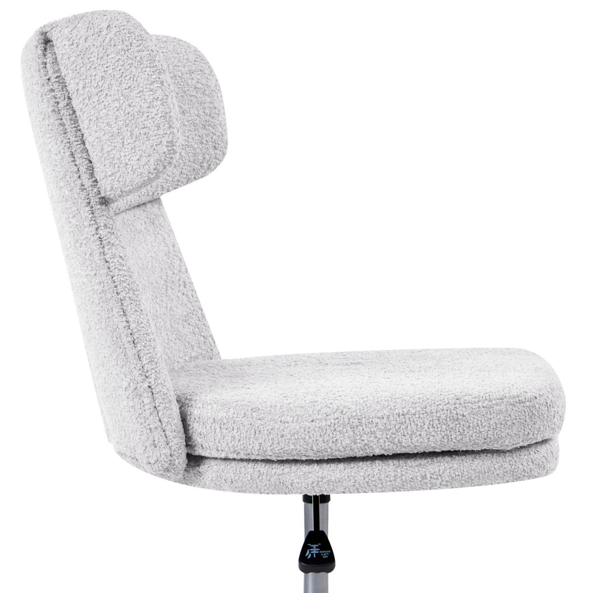 SCHREIBTISCHSTUHL Bouclé Hellgrau Granby - Hellgrau, Textil (58/77/58cm) - Beliani