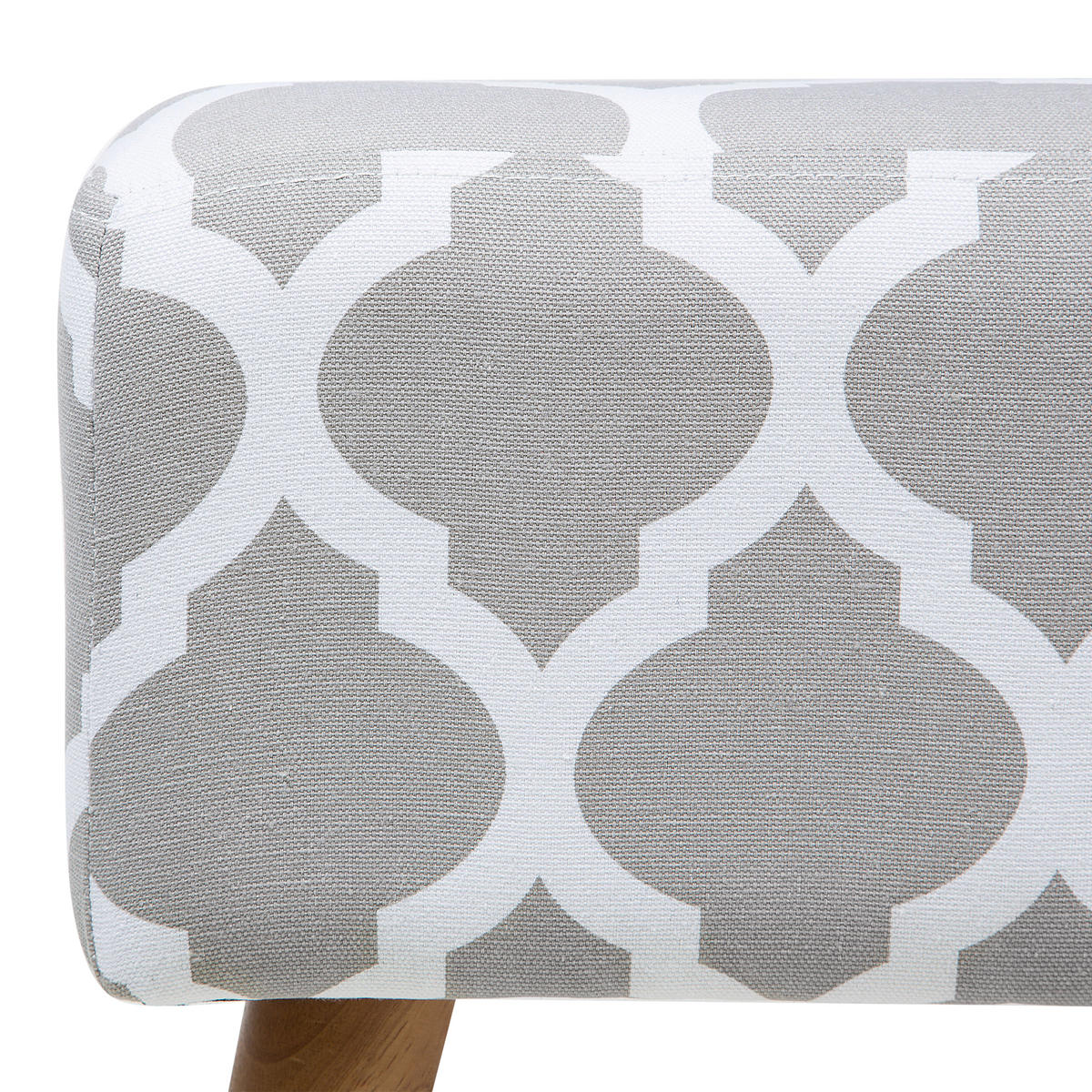 HOCKER Manteo 39/50/42 cm - Grau, Naturmaterialien/Textil (50/42/39cm) - Beliani