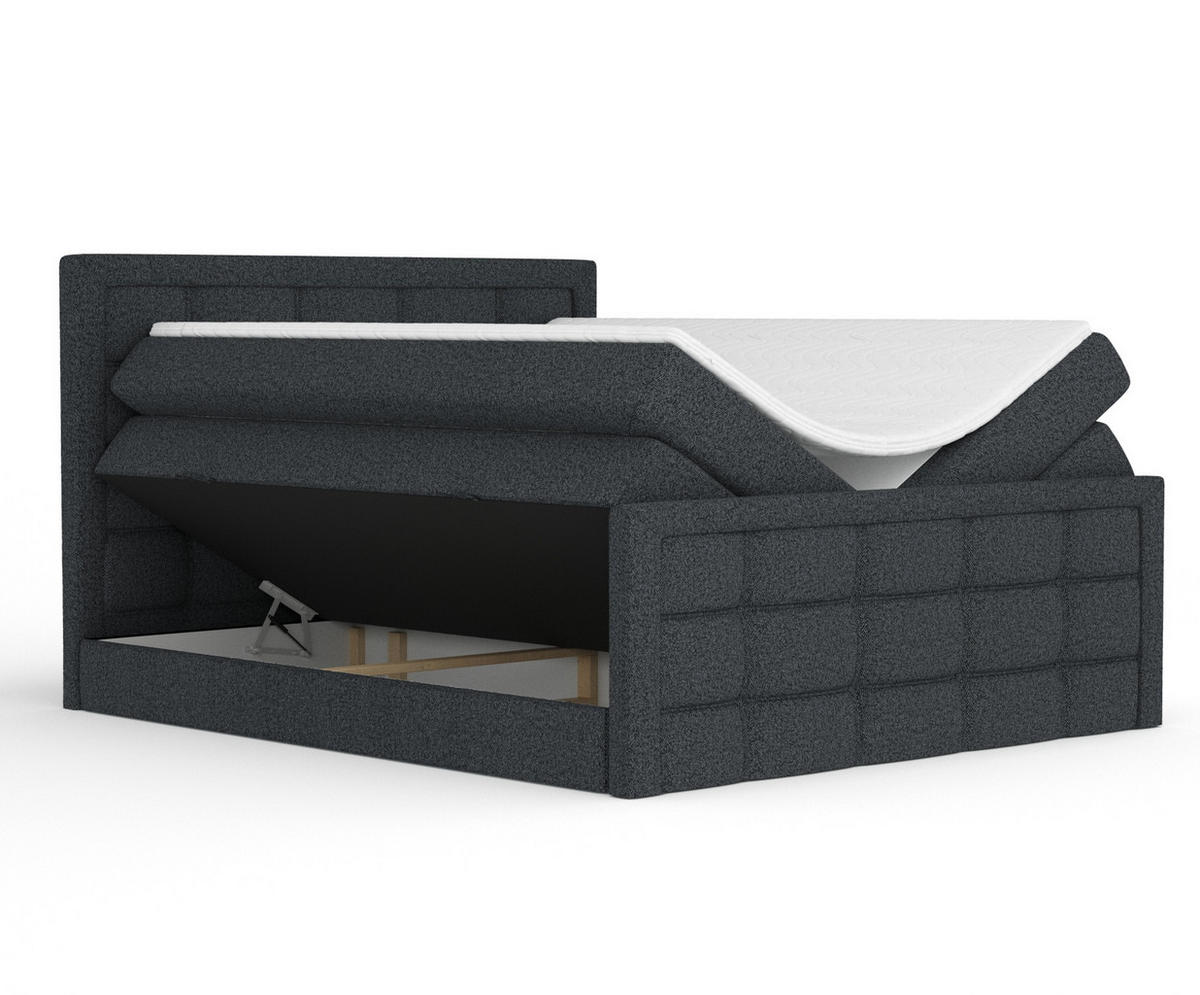 BOXSPRINGBETT Ambrosia Schwarz 140/200 cm - Schwarz, Holz/Holzwerkstoff (140/200cm) - Maison de Reve