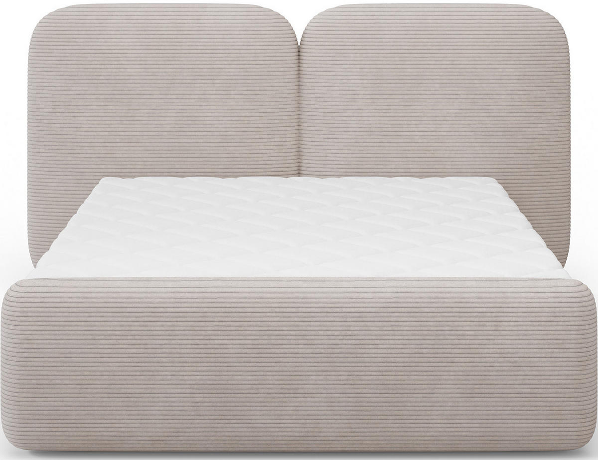 POLSTERBETT Ollival 140x200 cm mit Bettkasten und Metallrahmen – Modernes Designbett ohne Matratze - Beige, Kunststoff (140/200cm) - Wohnideebilder