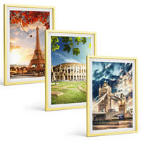 BILDER SET 3er Set - 40x60 cm Goldrahmen - Denkmäler Europas - Goldfarben, Kunststoff (40/60cm) - TULUP